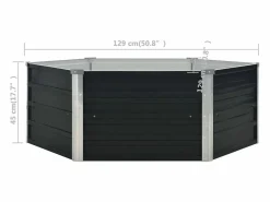 Jardinera elevada acero galvanizado 129x129x45cm^Clicnbuy Discount