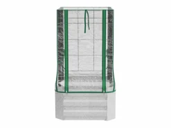 Invernadero De Jardín|Jardinera elevada con enrejado y 3 estantes, jardinera de madera, para plantas trepadoras, gris (53x53x90 cm)
