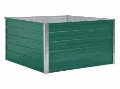 Clicnbuy Jardinera elevada de acero galvanizado 100x100x45 cm Verde Best