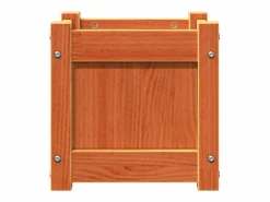 Jardinera exterior madera maciza pino marrón cera 31x31x31 cm^Clicnbuy Online