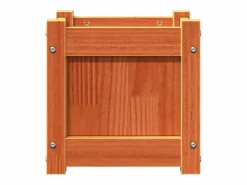Jardinera exterior madera maciza pino marrón cera 31x31x31 cm^Clicnbuy Online