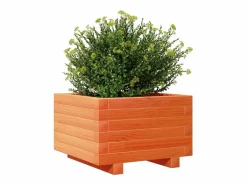 Jardinera madera maciza de pino marrón cera 40x40x26,5 cm^Clicnbuy Online