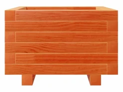 Jardinera madera maciza de pino marrón cera 40x40x26,5 cm^Clicnbuy Online