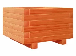 Jardinera madera maciza de pino marrón cera 40x40x26,5 cm^Clicnbuy Online