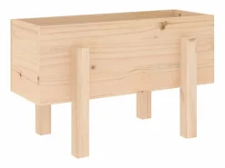 Clicnbuy Jardinera madera maciza de pino 62x30x38 cm Marru00f3n Sale