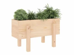 Clicnbuy Jardinera madera maciza de pino 62x30x38 cm Marru00f3n Sale