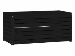 Armario De Jardín|Jardinera negra 101x50,5x46,5 cm madera maciza de pino