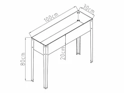Jardinera sobre base en acero antracita - An100 x P30 x Al80cm - YGOS^Vente-unique Discount