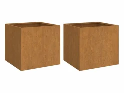 Jardineras 2 unidades acero corten 42x40x39 cm^Clicnbuy New