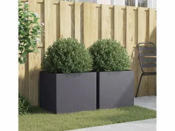 Jardineras 2 unidades acero laminado en frío antracita 49x47x46 cm^Clicnbuy Outlet