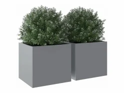 Clicnbuy Jardineras 2 unidades acero corten 32x30x29 cm Plateado Discount