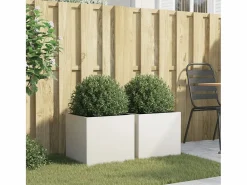 Clicnbuy Jardineras 2 unidades acero laminado en frío 42x40x39 cm Blanco Hot