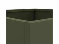 Clicnbuy Jardineras 2 unidades acero laminado en frío oliva 49x47x46 cm Verde Discount
