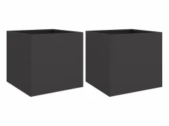 Clicnbuy Jardinera|Jardineras 2 unidades acero laminado en frío 42x40x39 cm
