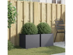 Clicnbuy Jardineras 2 unidades acero laminado en frío antracita 42x40x39 cm Gris antracita