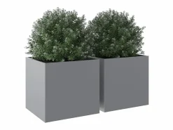 Clicnbuy Jardinera|Jardineras 2 unidades acero galvanizado 49x47x46 cm