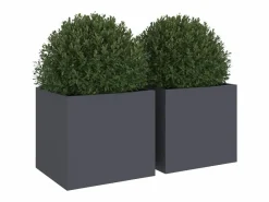 Jardineras 2 unidades acero laminado en frío antracita 32x30x29 cm^Clicnbuy Outlet
