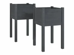 Jardineras 2 unidades madera maciza de pino 40x40x70 cm^Clicnbuy Online