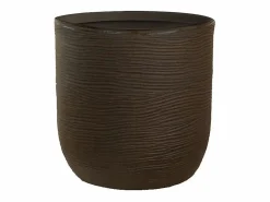 Jarrón cilíndrico de resina Raffaello Marrone de 35 x 34 cm para plantas de interior y exterior Marru00f3n chocolate Discount