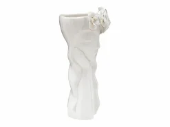 Jarrón de cerámica blanca con cara de mujer 14,8x13x29 cm^ Clearance