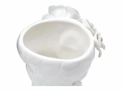 Jarrón de cerámica blanca con cara de mujer 14,8x13x29 cm^ Clearance