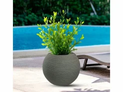 Jarrón de resina con diseño de esfera redonda Botticelli para plantas de interior y exterior, 40x33 cm Verde Hot