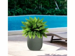 Jarrón de resina de interior y exterior para plantas cilíndricas de diseño d.35x34h Raffaello^ Clearance