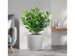 Jarrón de resina de interior y exterior para plantas cilíndricas de diseño d.35x34h Raffaello Bianco^