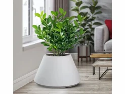 Jarrón de resina para plantas interior/exterior diseño redondo cónico d.60x35h Stromboli Blanco New