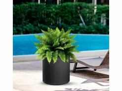 Jarrón de resina para plantas de interior y exterior, diseño cilíndrico redondo d.36x35h Modigliani^