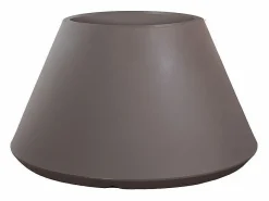 Jarrón redondo cónico de resina Stromboli Dove Grey para plantas de interior y exterior, diámetro 60 x 35 h^ Discount