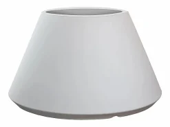 Jarrón redondo de resina de diseño cónico Stromboli para plantas de interior y exterior, d.60x35h Blanco New