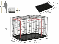 PawHut Transportín De Paseo Para Animales|Jaula de perro 106x68x76 cm