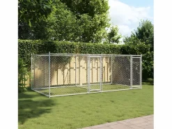 Jaula de perros con puertas acero galvanizado 4x2x1,5 m ES719724 Gris Online