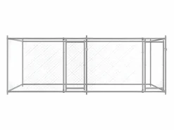 Jaula de perros con puertas acero galvanizado 4x2x1,5 m ES719724 Gris Online