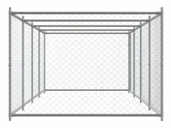 Jaula de perros con puerta acero galvanizado 8x2x1,5 m ES557059^ Hot