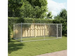 Jaula de perros con puerta acero galvanizado 4x2x1,5 m ES812318 Gris Clearance