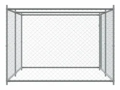 Jaula de perros con puerta acero galvanizado 4x2x1,5 m ES812318 Gris Clearance