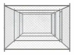 Transportín De Paseo Para Animales|Jaula de perros con puertas acero galvanizado 6x2x1,5 m ES488297