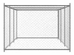 Jaula de perros con puerta acero galvanizado 6x2x1,5 m ES953793 Gris Hot