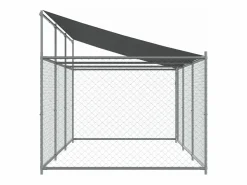 Transportín De Paseo Para Animales|Jaula de perros techo y puerta acero galvanizado 6x2x2 m ES273674