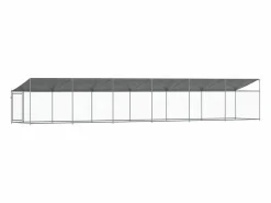 Clicnbuy Seguridad Para Mascotas|Jaula de perros techo y puerta acero galvanizado 12x2x2 m