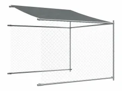 Clicnbuy Seguridad Para Mascotas|Jaula de perros techo y puerta acero galvanizado 12x2x2 m