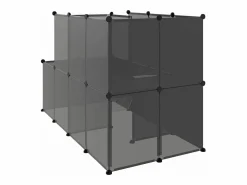 Jaula para animales pequeños PP y acero 142x74x93 cm ES624280 Negro Discount
