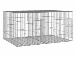 Jaula para conejos 2 paneles hierro galvanizado 110x79x54 cm ES879101^ Outlet