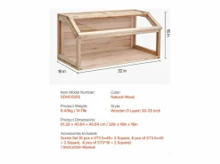 Jaula para Hámster y Roedores, SucceBuy Jaula de Madera para Hámster, 81 cm, Hábitat para Ratones, Roedores y Pequeños Animales Color natural claro