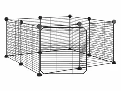 Transportín De Paseo Para Animales|Jaula para mascotas de 8 paneles con puerta acero 35x35cm ES366735