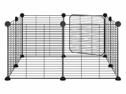 Transportín De Paseo Para Animales|Jaula para mascotas de 8 paneles con puerta acero 35x35cm ES366735