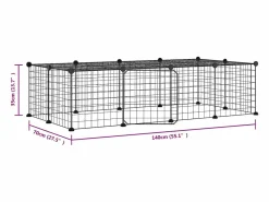 Jaula para mascotas de 20 paneles puerta acero 35x35 cm ES144402 Negro Discount