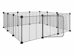 Jaula para mascotas de 12 paneles puerta acero 35x35cm ES419904^ Best